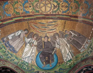 Italien, Emilia-Romagna, Ravenna, Basilica of San Vitale, Absidial bassinmosaik