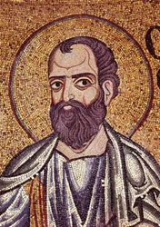 Profeten Malakias (5. århundrede f.Kr.). Værk af en byzantinsk mester, mosaik, detalje af udsmykningen af ​​Markuskirken i Venedig (Italien)