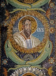 PAULUS: Byzantinsk mosaik, 6. århundrede (mosaik)