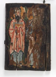 St. Mark and St. Luke, højre omslag af Washington Manuscript III (enkaustisk maleri på træpanel)