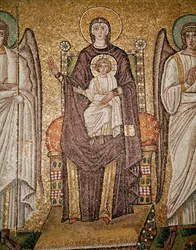 Den byzantinske jomfru (Detalje af mosaikker, 6. århundrede)