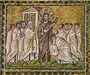Pinseunderet, 6. århundrede (mosaik)