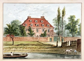 Udsigt over Baumes House, Hoxton, London, c1825