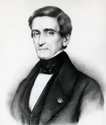 Portræt af Pellegrino Rossi (1787-1848), italiensk jurist, litografi