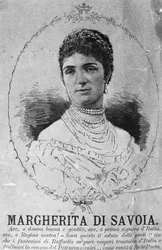 Portræt af prinsesse Margherita af Savoyen (1851-1926), dronningkonsort af Kongeriget Italien ved ægteskab med Umberto I