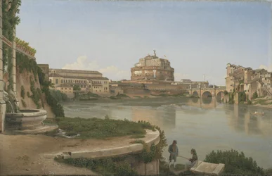 Udsigt over Tiberen fra Trastevere mod Castel S. Angelo
