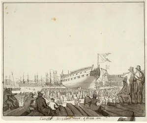 Linieskibet Prins Christian Frederik løber af stabelen