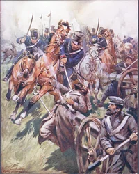 Kosak og russisk rullet fra sabelslaget, illustration fra 