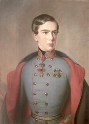 Portræt af kejser Frans Josef af Østrig (1830-1916) som 20-årig, 1850