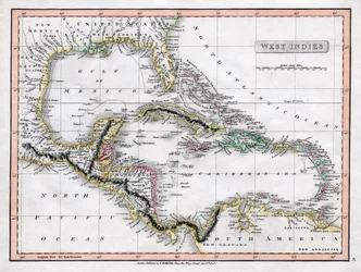 Et kort over Vestindien, 1808.