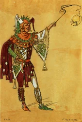 Kostumedesign til en nar i En skærsommernatsdrøm, ca. 1881-93