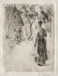 Bondekvinde, der bærer spande, 1889.