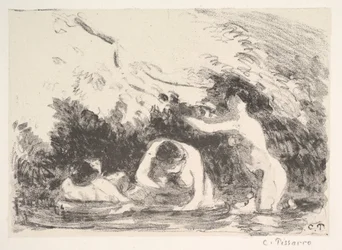 Badende i skyggen af skovklædte bredder, 1894.