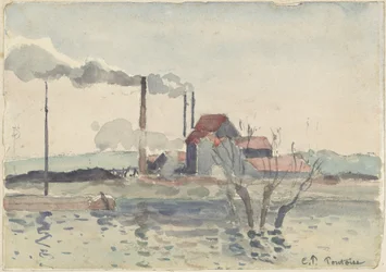 Fabrik på Oise ved Pontoise, 1873.