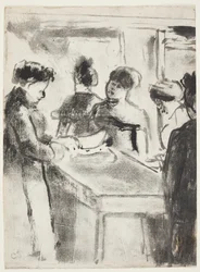 La Charcuterie (Svineslagteren) 1895 (monotype med håndfarvning i dyb blæk)