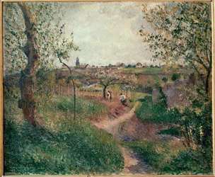 Le Chemin des Mathurins på vej op gennem markerne, Pontoise (olie på lærred)