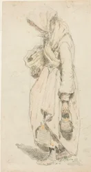 Bondekone (recto); Dreng med fiskestang (verso)