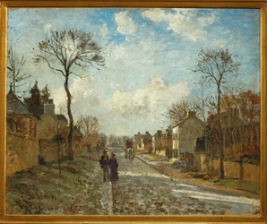Gade i Louveciennes (olie på lærred)