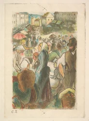 Markedet ved Gisors: Rue Cappeville, 1894-95.