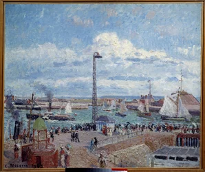 Lodsbugten, før havnen i Le Havre. Maleri af Pissarro Camille (1830-1903)