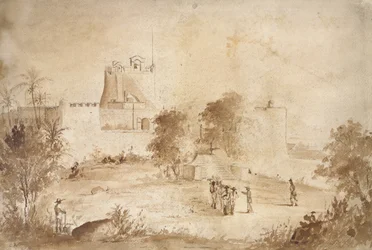 Udsigt over en militær fæstning, Christiansfort, Charlotte Amalie, St. Thomas, Vestindien