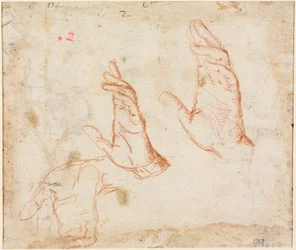 Study of Hands verso, ca. 1590.