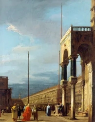 Canaletto - Piazzaen set mod nordvest med San Marcos forhal ca. 1723-24