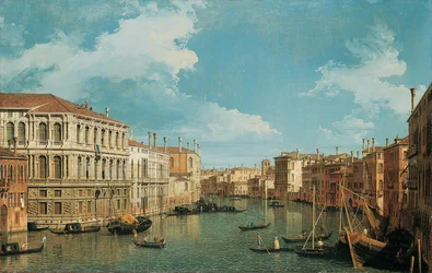 Canal Grande, Venedig, med udsigt til nordvest, med Palazzo Pesaro, Palazzo Foscarini og toppen af S. Stae til venstre og Palazzo Vendramin-Calergi og S. Marcuola til højre