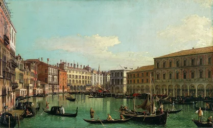 Canal Grande, Venedig, ser mod syd mod Rialtobroen, 1730