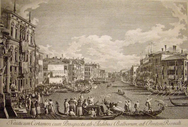 Vandfestival på Canal Grande i Venedig. Palazzo Balbi, bygget i det 16. århundrede, i venstre forgrund.