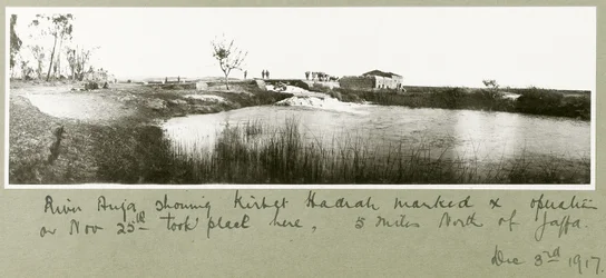 River Auja, der viser Khirbet Hadrah, 3. december 1917
