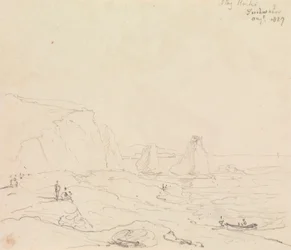 Stag Rocks, Freshwater, august 1827