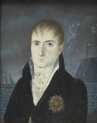 Portræt af Napoleon Bonaparte på øen Saint Helena, 1820