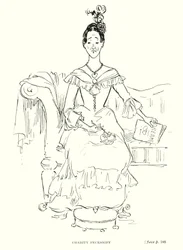 Dickens karakter: Charity Pecksniff (litho)