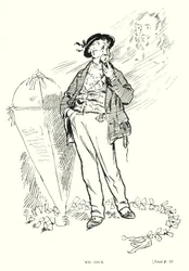 Dickens karakter: Mr Dick (litho)