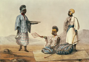 Sorte mennesker i Soudan, plade fra A Narrative of Travels in Northern Africa indgraveret af M. Gauci (fl.1810-46) 1821