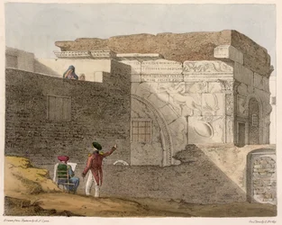 Triumfbuen, Tripoli, planche 4 fra "A Narrative of Travels in Northern Africa", graveret af George Harley (1791-1871) 1821