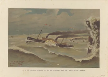 Skib Willem III ved åbningen af ​​Nordsøkanalen, 1876 H.M. de Koning Willem III ved åbningen af ​​Nordsøkanalen (titel på objekt)