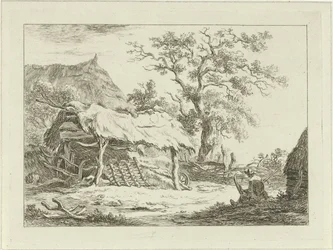 Siddende figur ved en lade Landskaber (1-6) (serietitel)
