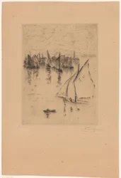 Sejlskibe til havnen i Le Havre