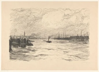 Slæbebåd i havnen i Hamborg