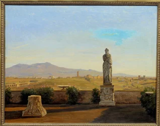 Panorama fra Villa Mattei. Maleri af Carl Christian Constantin Hansen (1804-1880)