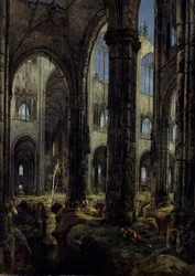 Ruiner af en gotisk kirke, 1826