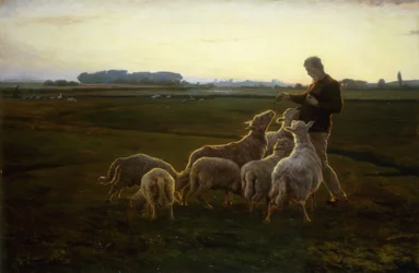 En hyrde og hans får med gæs hinsides, 1896
