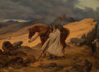 Korsfarer på vagt i bjergene. 1836