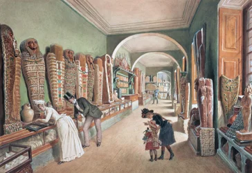 Korridoren og det sidste kabinet i den egyptiske samling