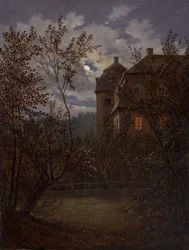 Milkel Slot i måneskin, ca. 1833-35