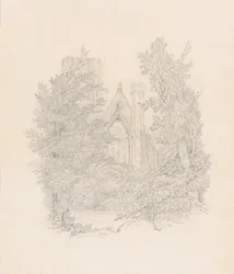 Udsigt over Dunkeld-katedralens vestfacade