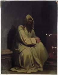 Portræt af en siddende munk, 1847 (olie på papir)