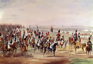 Generelt billede af det franske kavaleri, ca. 1809 Illustration af Carl-Heinrich Rahl (1779-1843) efter Wilhem von Kobell (1766-1855). Svag. 0,49x0,7 m. Paris, Musee de l